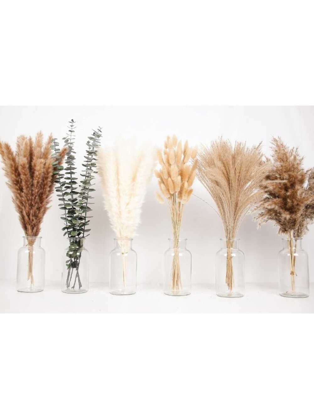 110 PCS Boho Dried Pampas Grass & Bunny Tails - Perfect for Weddings & Decor